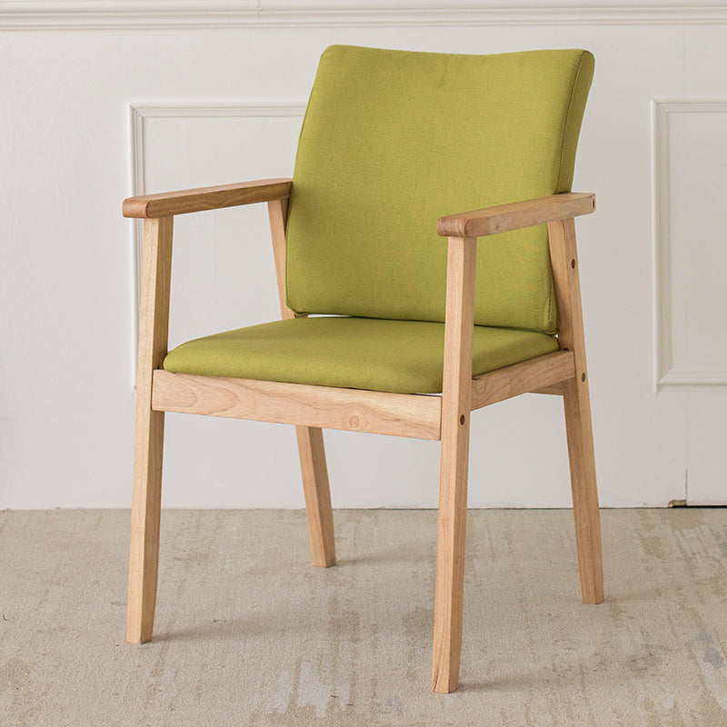 Contemporary Rubberwood Solid Back Arm Chair Matte Finish Wood Dining Chair with Natural Legs Fruit Green 1 Piece Clearhalo ' kitchen&dining_furn' 'Dining Chairs' 'Dining Tables & Seating' 'dining_chair' 'furn' 'furn_dining_chair' 'Furniture' 'furniture_dining_chair' 'Kitchen & Dining Furniture' 'kitchen' 3704852