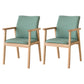 Contemporary Rubberwood Solid Back Arm Chair Matte Finish Wood Dining Chair with Natural Legs Mint Green 2 Piece Set Clearhalo ' kitchen&dining_furn' 'Dining Chairs' 'Dining Tables & Seating' 'dining_chair' 'furn' 'furn_dining_chair' 'Furniture' 'furniture_dining_chair' 'Kitchen & Dining Furniture' 'kitchen' 3704856