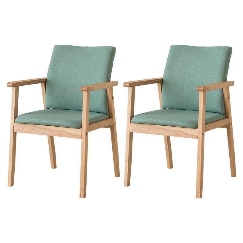 Contemporary Rubberwood Solid Back Arm Chair Matte Finish Wood Dining Chair with Natural Legs Mint Green 2 Piece Set Clearhalo ' kitchen&dining_furn' 'Dining Chairs' 'Dining Tables & Seating' 'dining_chair' 'furn' 'furn_dining_chair' 'Furniture' 'furniture_dining_chair' 'Kitchen & Dining Furniture' 'kitchen' 3704856