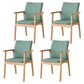 Contemporary Rubberwood Solid Back Arm Chair Matte Finish Wood Dining Chair with Natural Legs Mint Green 4 Piece Set Clearhalo ' kitchen&dining_furn' 'Dining Chairs' 'Dining Tables & Seating' 'dining_chair' 'furn' 'furn_dining_chair' 'Furniture' 'furniture_dining_chair' 'Kitchen & Dining Furniture' 'kitchen' 3704857