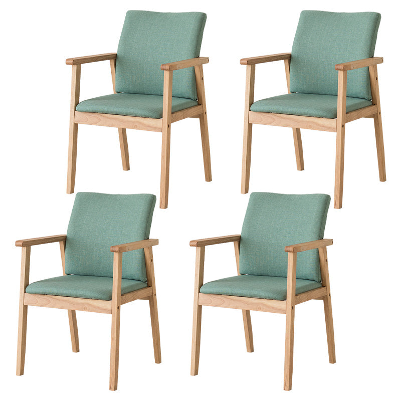 Contemporary Rubberwood Solid Back Arm Chair Matte Finish Wood Dining Chair with Natural Legs Mint Green 4 Piece Set Clearhalo ' kitchen&dining_furn' 'Dining Chairs' 'Dining Tables & Seating' 'dining_chair' 'furn' 'furn_dining_chair' 'Furniture' 'furniture_dining_chair' 'Kitchen & Dining Furniture' 'kitchen' 3704857