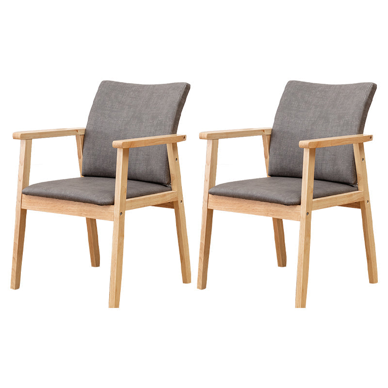 Contemporary Rubberwood Solid Back Arm Chair Matte Finish Wood Dining Chair with Natural Legs Dark Gray 2 Piece Set Clearhalo ' kitchen&dining_furn' 'Dining Chairs' 'Dining Tables & Seating' 'dining_chair' 'furn' 'furn_dining_chair' 'Furniture' 'furniture_dining_chair' 'Kitchen & Dining Furniture' 'kitchen' 3704859