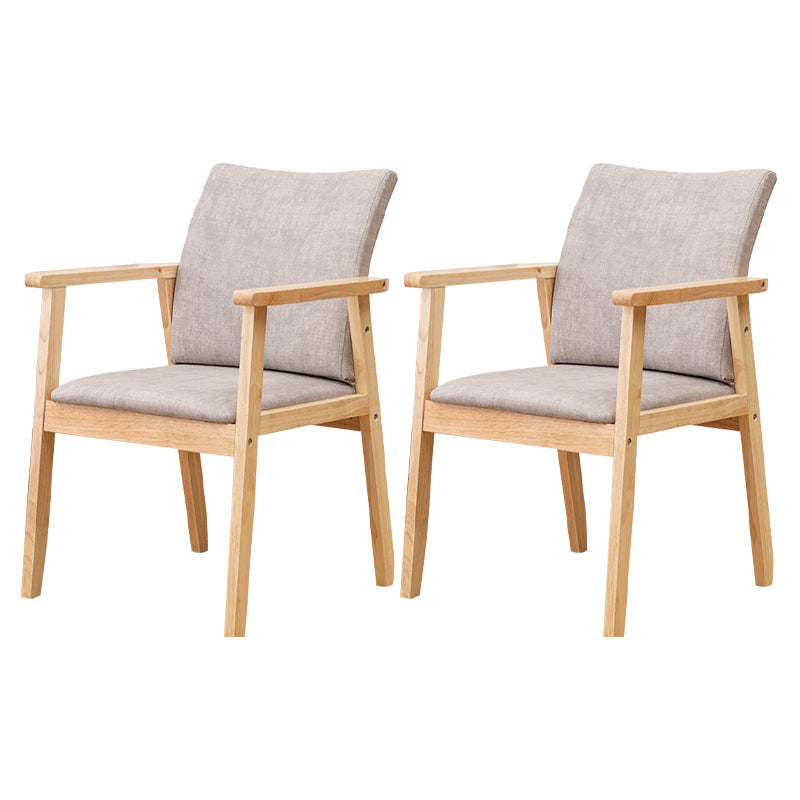 Contemporary Rubberwood Solid Back Arm Chair Matte Finish Wood Dining Chair with Natural Legs Gray-White 2 Piece Set Clearhalo ' kitchen&dining_furn' 'Dining Chairs' 'Dining Tables & Seating' 'dining_chair' 'furn' 'furn_dining_chair' 'Furniture' 'furniture_dining_chair' 'Kitchen & Dining Furniture' 'kitchen' 3704862