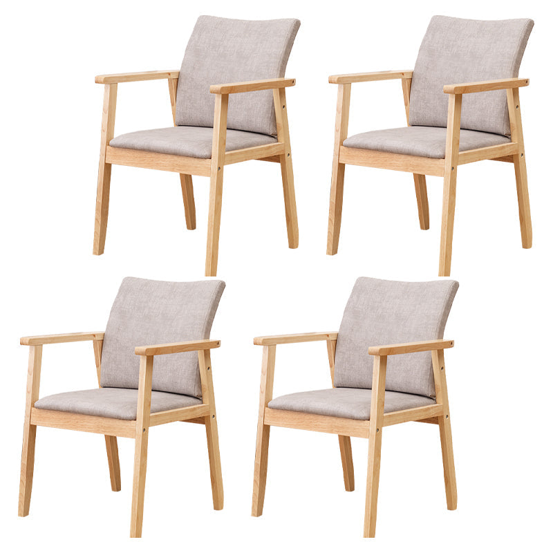 Contemporary Rubberwood Solid Back Arm Chair Matte Finish Wood Dining Chair with Natural Legs Gray-White 4 Piece Set Clearhalo ' kitchen&dining_furn' 'Dining Chairs' 'Dining Tables & Seating' 'dining_chair' 'furn' 'furn_dining_chair' 'Furniture' 'furniture_dining_chair' 'Kitchen & Dining Furniture' 'kitchen' 3704863