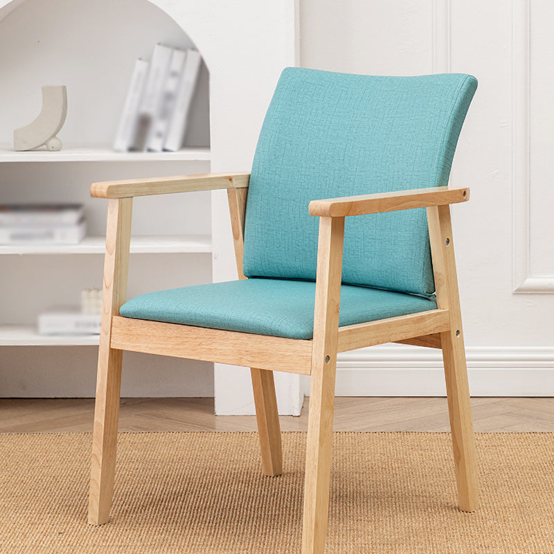 Contemporary Rubberwood Solid Back Arm Chair Matte Finish Wood Dining Chair with Natural Legs Green 1 Piece Clearhalo ' kitchen&dining_furn' 'Dining Chairs' 'Dining Tables & Seating' 'dining_chair' 'furn' 'furn_dining_chair' 'Furniture' 'furniture_dining_chair' 'Kitchen & Dining Furniture' 'kitchen' 3704864