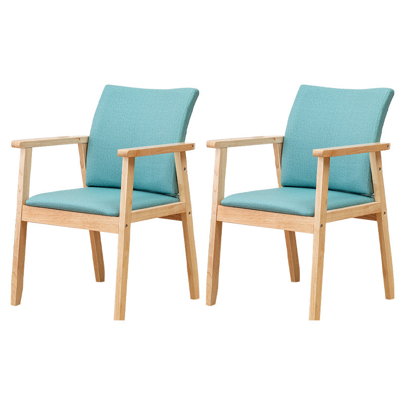 Contemporary Rubberwood Solid Back Arm Chair Matte Finish Wood Dining Chair with Natural Legs Green 2 Piece Set Clearhalo ' kitchen&dining_furn' 'Dining Chairs' 'Dining Tables & Seating' 'dining_chair' 'furn' 'furn_dining_chair' 'Furniture' 'furniture_dining_chair' 'Kitchen & Dining Furniture' 'kitchen' 3704865