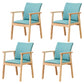 Contemporary Rubberwood Solid Back Arm Chair Matte Finish Wood Dining Chair with Natural Legs Green 4 Piece Set Clearhalo ' kitchen&dining_furn' 'Dining Chairs' 'Dining Tables & Seating' 'dining_chair' 'furn' 'furn_dining_chair' 'Furniture' 'furniture_dining_chair' 'Kitchen & Dining Furniture' 'kitchen' 3704866