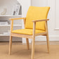 Contemporary Rubberwood Solid Back Arm Chair Matte Finish Wood Dining Chair with Natural Legs Lemon Yellow 1 Piece Clearhalo ' kitchen&dining_furn' 'Dining Chairs' 'Dining Tables & Seating' 'dining_chair' 'furn' 'furn_dining_chair' 'Furniture' 'furniture_dining_chair' 'Kitchen & Dining Furniture' 'kitchen' 3704867