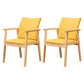 Contemporary Rubberwood Solid Back Arm Chair Matte Finish Wood Dining Chair with Natural Legs Lemon Yellow 2 Piece Set Clearhalo ' kitchen&dining_furn' 'Dining Chairs' 'Dining Tables & Seating' 'dining_chair' 'furn' 'furn_dining_chair' 'Furniture' 'furniture_dining_chair' 'Kitchen & Dining Furniture' 'kitchen' 3704868