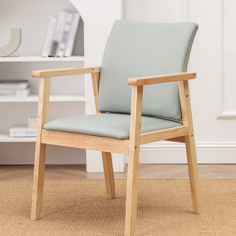 Contemporary Rubberwood Solid Back Arm Chair Matte Finish Wood Dining Chair with Natural Legs Gray-Green 1 Piece Clearhalo ' kitchen&dining_furn' 'Dining Chairs' 'Dining Tables & Seating' 'dining_chair' 'furn' 'furn_dining_chair' 'Furniture' 'furniture_dining_chair' 'Kitchen & Dining Furniture' 'kitchen' 3704870
