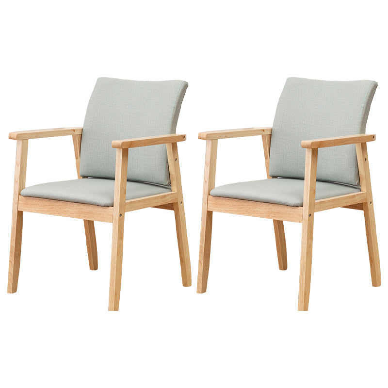 Contemporary Rubberwood Solid Back Arm Chair Matte Finish Wood Dining Chair with Natural Legs Gray-Green 2 Piece Set Clearhalo ' kitchen&dining_furn' 'Dining Chairs' 'Dining Tables & Seating' 'dining_chair' 'furn' 'furn_dining_chair' 'Furniture' 'furniture_dining_chair' 'Kitchen & Dining Furniture' 'kitchen' 3704871