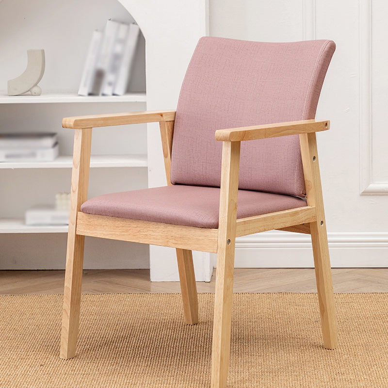 Contemporary Rubberwood Solid Back Arm Chair Matte Finish Wood Dining Chair with Natural Legs Cameo Brown 1 Piece Clearhalo ' kitchen&dining_furn' 'Dining Chairs' 'Dining Tables & Seating' 'dining_chair' 'furn' 'furn_dining_chair' 'Furniture' 'furniture_dining_chair' 'Kitchen & Dining Furniture' 'kitchen' 3704873
