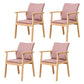 Contemporary Rubberwood Solid Back Arm Chair Matte Finish Wood Dining Chair with Natural Legs Cameo Brown 4 Piece Set Clearhalo ' kitchen&dining_furn' 'Dining Chairs' 'Dining Tables & Seating' 'dining_chair' 'furn' 'furn_dining_chair' 'Furniture' 'furniture_dining_chair' 'Kitchen & Dining Furniture' 'kitchen' 3704875