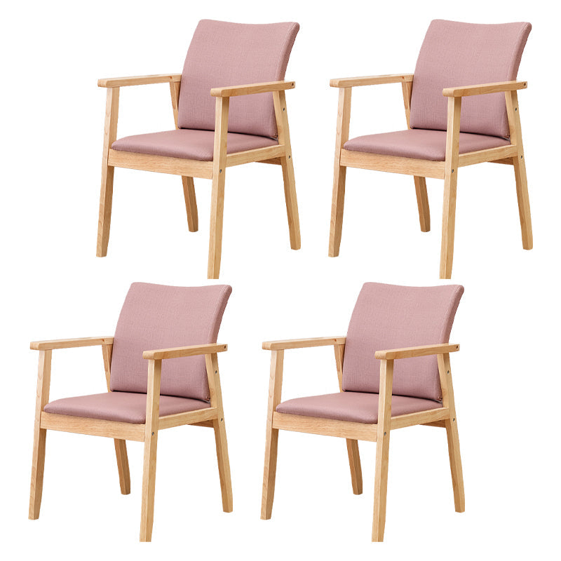 Contemporary Rubberwood Solid Back Arm Chair Matte Finish Wood Dining Chair with Natural Legs Cameo Brown 4 Piece Set Clearhalo ' kitchen&dining_furn' 'Dining Chairs' 'Dining Tables & Seating' 'dining_chair' 'furn' 'furn_dining_chair' 'Furniture' 'furniture_dining_chair' 'Kitchen & Dining Furniture' 'kitchen' 3704875