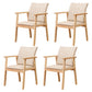 Contemporary Rubberwood Solid Back Arm Chair Matte Finish Wood Dining Chair with Natural Legs Off-White 4 Piece Set Clearhalo ' kitchen&dining_furn' 'Dining Chairs' 'Dining Tables & Seating' 'dining_chair' 'furn' 'furn_dining_chair' 'Furniture' 'furniture_dining_chair' 'Kitchen & Dining Furniture' 'kitchen' 3704878