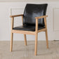Contemporary Rubberwood Solid Back Arm Chair Matte Finish Wood Dining Chair with Natural Legs Black 1 Piece Clearhalo ' kitchen&dining_furn' 'Dining Chairs' 'Dining Tables & Seating' 'dining_chair' 'furn' 'furn_dining_chair' 'Furniture' 'furniture_dining_chair' 'Kitchen & Dining Furniture' 'kitchen' 3704879