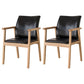 Contemporary Rubberwood Solid Back Arm Chair Matte Finish Wood Dining Chair with Natural Legs Black 2 Piece Set Clearhalo ' kitchen&dining_furn' 'Dining Chairs' 'Dining Tables & Seating' 'dining_chair' 'furn' 'furn_dining_chair' 'Furniture' 'furniture_dining_chair' 'Kitchen & Dining Furniture' 'kitchen' 3704880