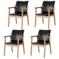 Contemporary Rubberwood Solid Back Arm Chair Matte Finish Wood Dining Chair with Natural Legs Black 4 Piece Set Clearhalo ' kitchen&dining_furn' 'Dining Chairs' 'Dining Tables & Seating' 'dining_chair' 'furn' 'furn_dining_chair' 'Furniture' 'furniture_dining_chair' 'Kitchen & Dining Furniture' 'kitchen' 3704881