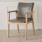 Contemporary Rubberwood Solid Back Arm Chair Matte Finish Wood Dining Chair with Natural Legs Light Gray 1 Piece Clearhalo ' kitchen&dining_furn' 'Dining Chairs' 'Dining Tables & Seating' 'dining_chair' 'furn' 'furn_dining_chair' 'Furniture' 'furniture_dining_chair' 'Kitchen & Dining Furniture' 'kitchen' 3704882