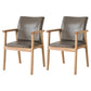 Contemporary Rubberwood Solid Back Arm Chair Matte Finish Wood Dining Chair with Natural Legs Light Gray 2 Piece Set Clearhalo ' kitchen&dining_furn' 'Dining Chairs' 'Dining Tables & Seating' 'dining_chair' 'furn' 'furn_dining_chair' 'Furniture' 'furniture_dining_chair' 'Kitchen & Dining Furniture' 'kitchen' 3704883