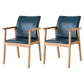 Contemporary Rubberwood Solid Back Arm Chair Matte Finish Wood Dining Chair with Natural Legs Royal Blue 2 Piece Set Clearhalo ' kitchen&dining_furn' 'Dining Chairs' 'Dining Tables & Seating' 'dining_chair' 'furn' 'furn_dining_chair' 'Furniture' 'furniture_dining_chair' 'Kitchen & Dining Furniture' 'kitchen' 3704886