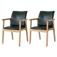Contemporary Rubberwood Solid Back Arm Chair Matte Finish Wood Dining Chair with Natural Legs Blackish Green 2 Piece Set Clearhalo ' kitchen&dining_furn' 'Dining Chairs' 'Dining Tables & Seating' 'dining_chair' 'furn' 'furn_dining_chair' 'Furniture' 'furniture_dining_chair' 'Kitchen & Dining Furniture' 'kitchen' 3704889