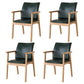 Contemporary Rubberwood Solid Back Arm Chair Matte Finish Wood Dining Chair with Natural Legs Blackish Green 4 Piece Set Clearhalo ' kitchen&dining_furn' 'Dining Chairs' 'Dining Tables & Seating' 'dining_chair' 'furn' 'furn_dining_chair' 'Furniture' 'furniture_dining_chair' 'Kitchen & Dining Furniture' 'kitchen' 3704890