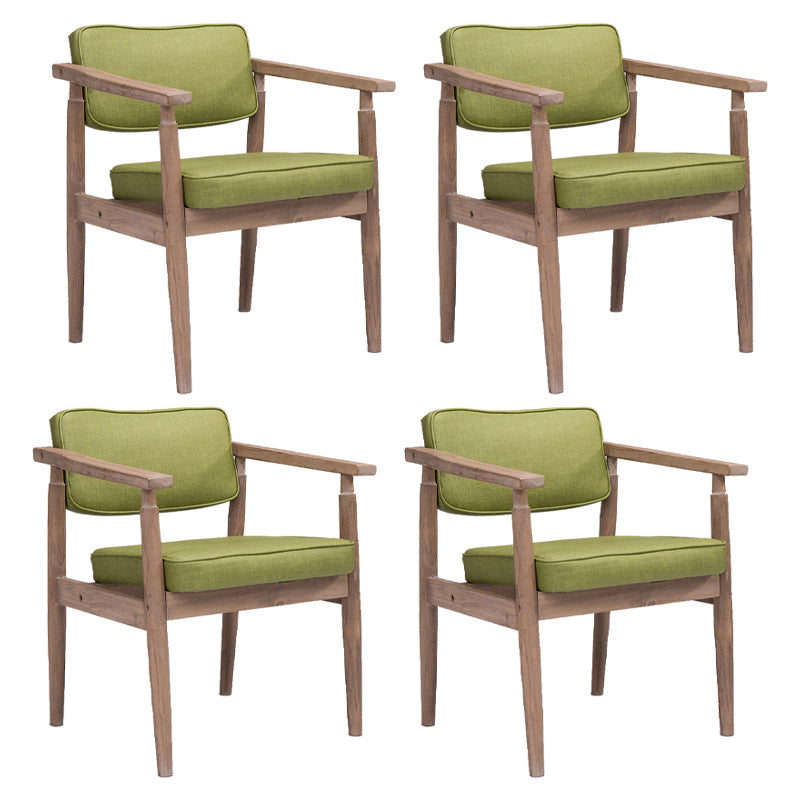 Traditional Style Rubber Wood Chairs Open Back Side Kitchen Dining Chair Green 4 Piece Set Clearhalo ' kitchen&dining_furn' 'Dining Chairs' 'Dining Tables & Seating' 'dining_chair' 'furn' 'furn_dining_chair' 'Furniture' 'furniture_dining_chair' 'Kitchen & Dining Furniture' 'kitchen' 3704902