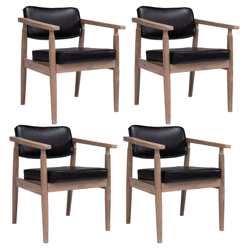 Traditional Style Rubber Wood Chairs Open Back Side Kitchen Dining Chair Black 4 Piece Set Clearhalo ' kitchen&dining_furn' 'Dining Chairs' 'Dining Tables & Seating' 'dining_chair' 'furn' 'furn_dining_chair' 'Furniture' 'furniture_dining_chair' 'Kitchen & Dining Furniture' 'kitchen' 3704907