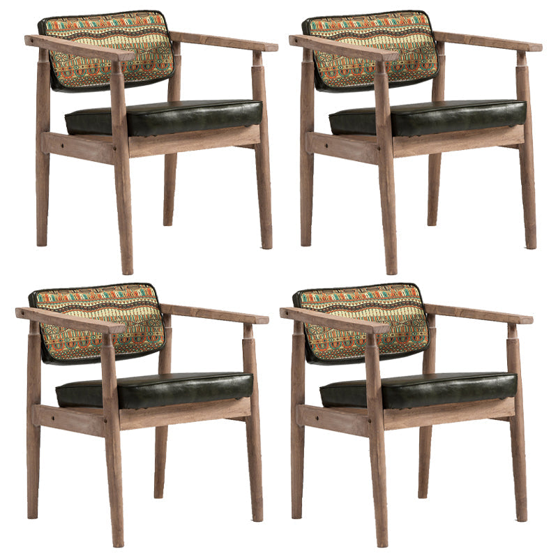 Traditional Style Rubber Wood Chairs Open Back Side Kitchen Dining Chair Blackish Green 4 Piece Set Clearhalo ' kitchen&dining_furn' 'Dining Chairs' 'Dining Tables & Seating' 'dining_chair' 'furn' 'furn_dining_chair' 'Furniture' 'furniture_dining_chair' 'Kitchen & Dining Furniture' 'kitchen' 3704912