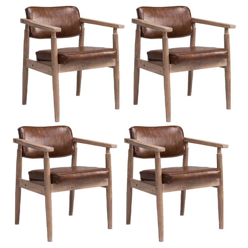 Traditional Style Rubber Wood Chairs Open Back Side Kitchen Dining Chair Light Brown 4 Piece Set Clearhalo ' kitchen&dining_furn' 'Dining Chairs' 'Dining Tables & Seating' 'dining_chair' 'furn' 'furn_dining_chair' 'Furniture' 'furniture_dining_chair' 'Kitchen & Dining Furniture' 'kitchen' 3704915