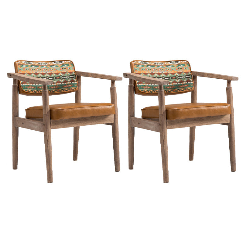 Traditional Style Rubber Wood Chairs Open Back Side Kitchen Dining Chair Green-Yellow-Pink 2 Piece Set Clearhalo ' kitchen&dining_furn' 'Dining Chairs' 'Dining Tables & Seating' 'dining_chair' 'furn' 'furn_dining_chair' 'Furniture' 'furniture_dining_chair' 'Kitchen & Dining Furniture' 'kitchen' 3704917