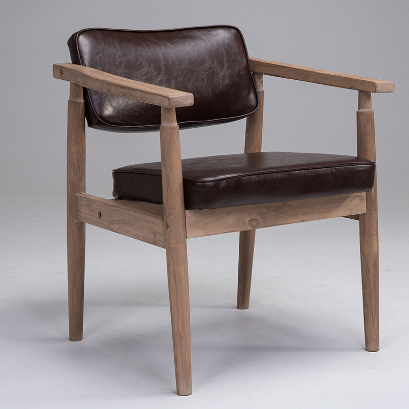 Traditional Style Rubber Wood Chairs Open Back Side Kitchen Dining Chair Coffee 1 Piece Clearhalo ' kitchen&dining_furn' 'Dining Chairs' 'Dining Tables & Seating' 'dining_chair' 'furn' 'furn_dining_chair' 'Furniture' 'furniture_dining_chair' 'Kitchen & Dining Furniture' 'kitchen' 3704919