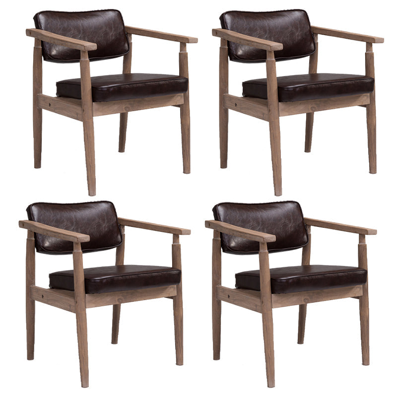 Traditional Style Rubber Wood Chairs Open Back Side Kitchen Dining Chair Coffee 4 Piece Set Clearhalo ' kitchen&dining_furn' 'Dining Chairs' 'Dining Tables & Seating' 'dining_chair' 'furn' 'furn_dining_chair' 'Furniture' 'furniture_dining_chair' 'Kitchen & Dining Furniture' 'kitchen' 3704921