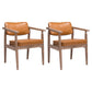 Traditional Style Rubber Wood Chairs Open Back Side Kitchen Dining Chair Orange 2 Piece Set Clearhalo ' kitchen&dining_furn' 'Dining Chairs' 'Dining Tables & Seating' 'dining_chair' 'furn' 'furn_dining_chair' 'Furniture' 'furniture_dining_chair' 'Kitchen & Dining Furniture' 'kitchen' 3704925