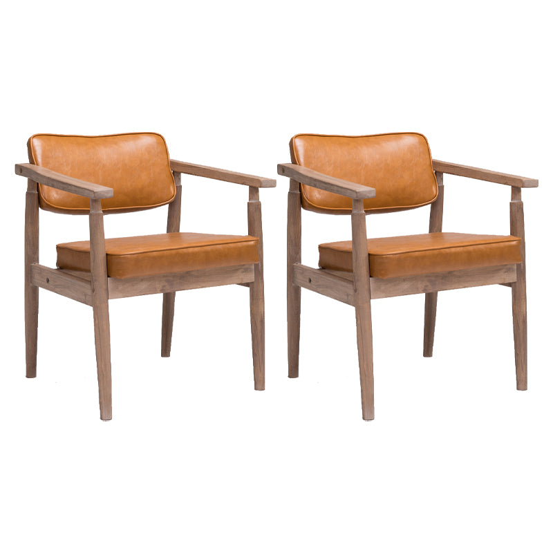Traditional Style Rubber Wood Chairs Open Back Side Kitchen Dining Chair Orange 2 Piece Set Clearhalo ' kitchen&dining_furn' 'Dining Chairs' 'Dining Tables & Seating' 'dining_chair' 'furn' 'furn_dining_chair' 'Furniture' 'furniture_dining_chair' 'Kitchen & Dining Furniture' 'kitchen' 3704925