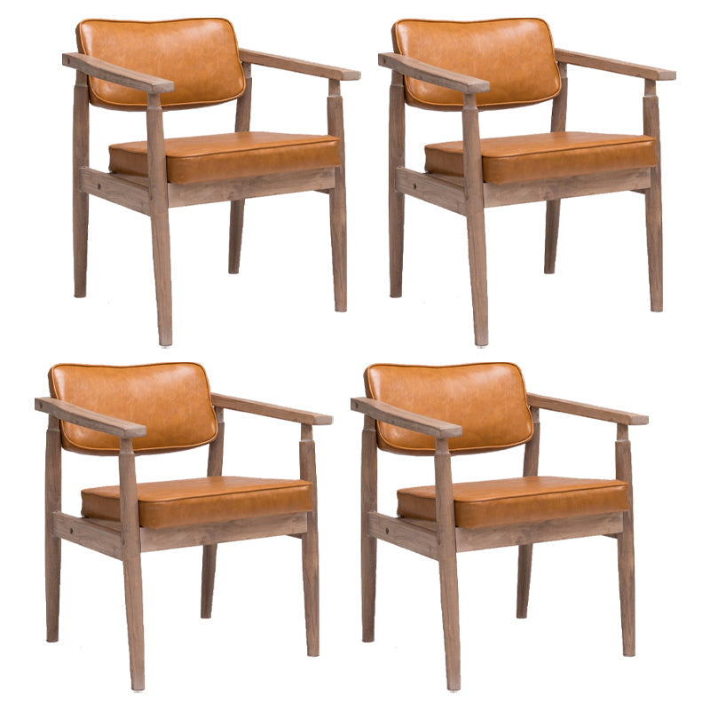 Traditional Style Rubber Wood Chairs Open Back Side Kitchen Dining Chair Orange 4 Piece Set Clearhalo ' kitchen&dining_furn' 'Dining Chairs' 'Dining Tables & Seating' 'dining_chair' 'furn' 'furn_dining_chair' 'Furniture' 'furniture_dining_chair' 'Kitchen & Dining Furniture' 'kitchen' 3704926