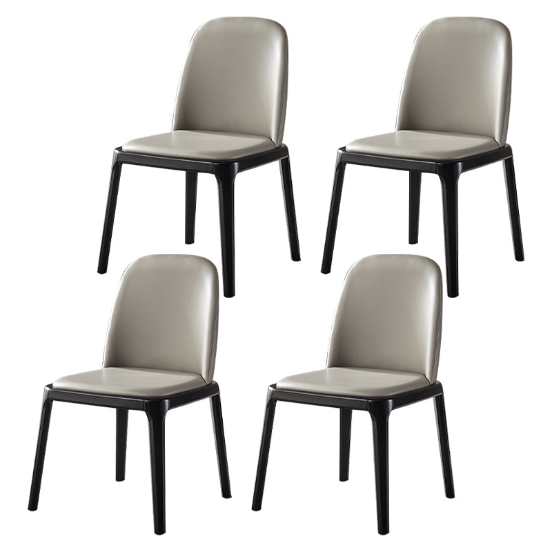 Scandinavian Style Wood Dining Chairs Dining Room Solid Back Armless Chair Grey 4 Piece Set Clearhalo ' kitchen&dining_furn' 'Dining Chairs' 'Dining Tables & Seating' 'dining_chair' 'furn' 'furn_dining_chair' 'Furniture' 'furniture_dining_chair' 'Kitchen & Dining Furniture' 'kitchen' 3704933