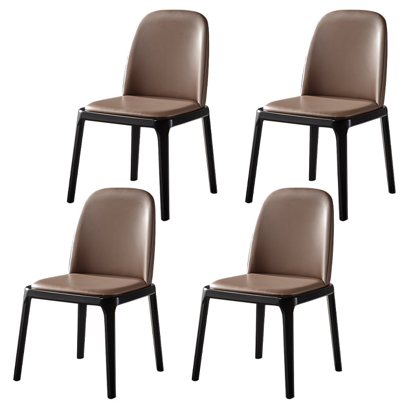 Scandinavian Style Wood Dining Chairs Dining Room Solid Back Armless Chair Coffee 4 Piece Set Clearhalo ' kitchen&dining_furn' 'Dining Chairs' 'Dining Tables & Seating' 'dining_chair' 'furn' 'furn_dining_chair' 'Furniture' 'furniture_dining_chair' 'Kitchen & Dining Furniture' 'kitchen' 3704945