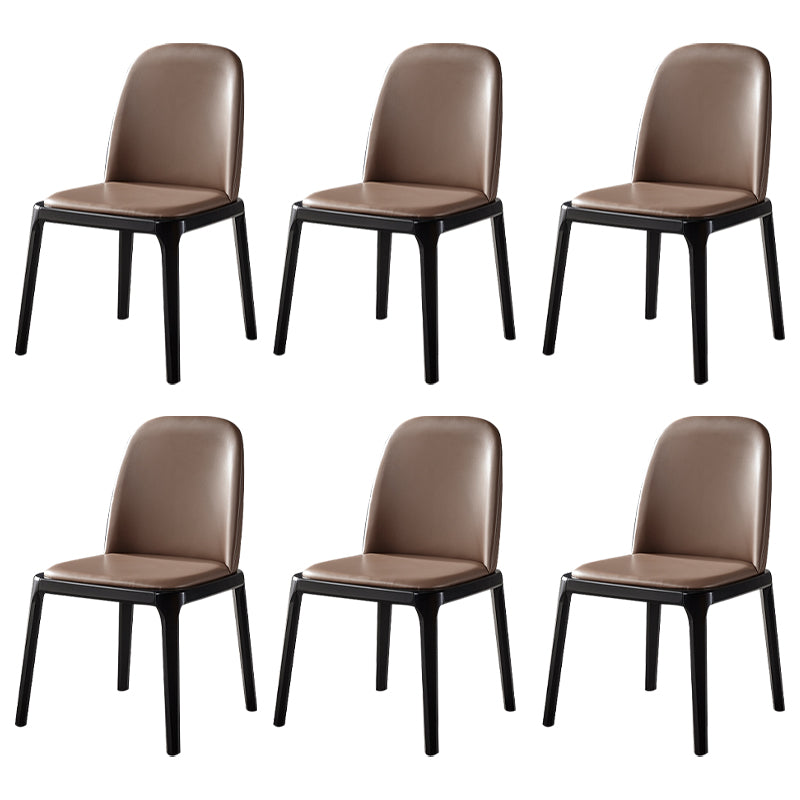 Scandinavian Style Wood Dining Chairs Dining Room Solid Back Armless Chair Coffee 6 Piece Set Clearhalo ' kitchen&dining_furn' 'Dining Chairs' 'Dining Tables & Seating' 'dining_chair' 'furn' 'furn_dining_chair' 'Furniture' 'furniture_dining_chair' 'Kitchen & Dining Furniture' 'kitchen' 3704947