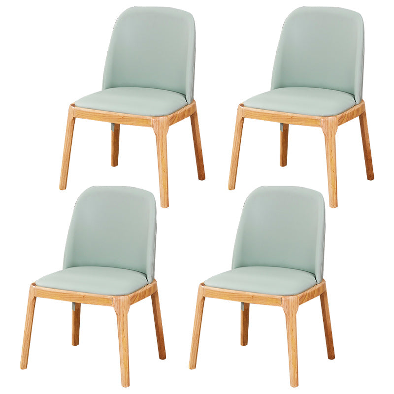 Scandinavian Style Wood Dining Chairs Dining Room Solid Back Armless Chair Blue 4 Piece Set Clearhalo ' kitchen&dining_furn' 'Dining Chairs' 'Dining Tables & Seating' 'dining_chair' 'furn' 'furn_dining_chair' 'Furniture' 'furniture_dining_chair' 'Kitchen & Dining Furniture' 'kitchen' 3704951