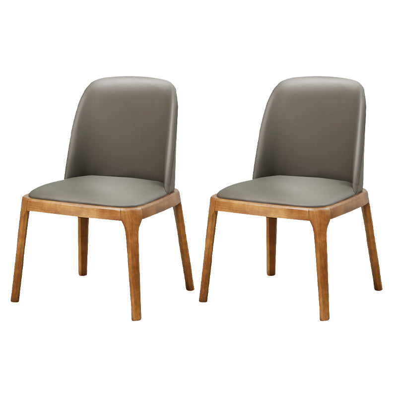 Scandinavian Style Wood Dining Chairs Dining Room Solid Back Armless Chair Light Gray 2 Piece Set Clearhalo ' kitchen&dining_furn' 'Dining Chairs' 'Dining Tables & Seating' 'dining_chair' 'furn' 'furn_dining_chair' 'Furniture' 'furniture_dining_chair' 'Kitchen & Dining Furniture' 'kitchen' 3704957