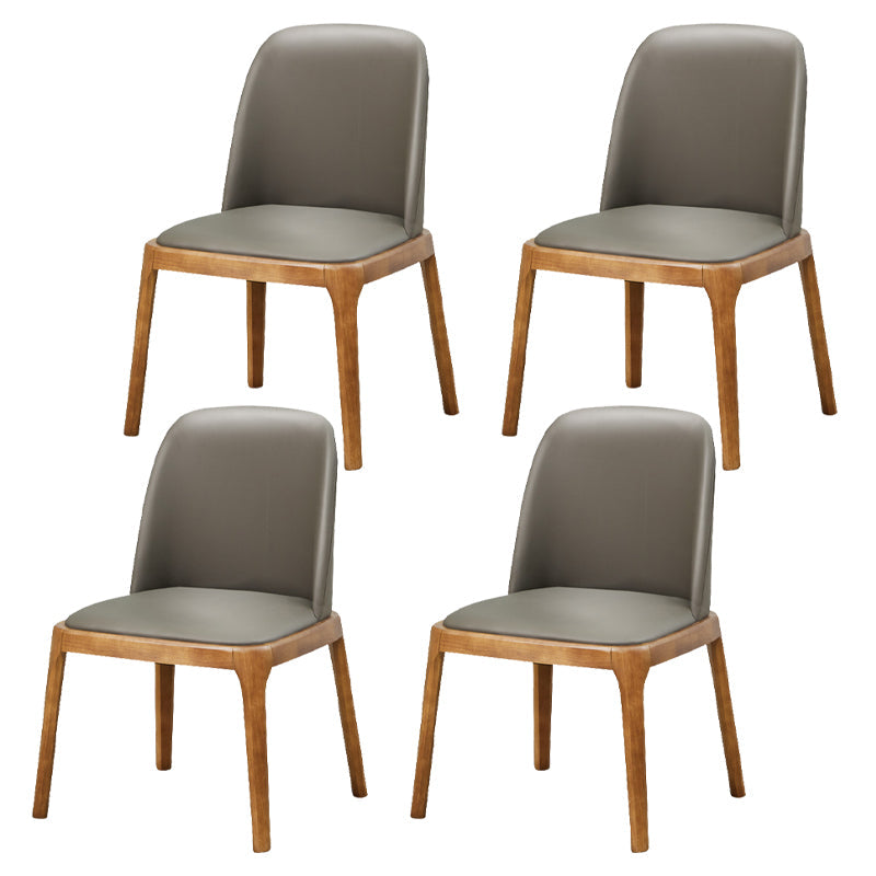 Scandinavian Style Wood Dining Chairs Dining Room Solid Back Armless Chair Light Gray 4 Piece Set Clearhalo ' kitchen&dining_furn' 'Dining Chairs' 'Dining Tables & Seating' 'dining_chair' 'furn' 'furn_dining_chair' 'Furniture' 'furniture_dining_chair' 'Kitchen & Dining Furniture' 'kitchen' 3704958