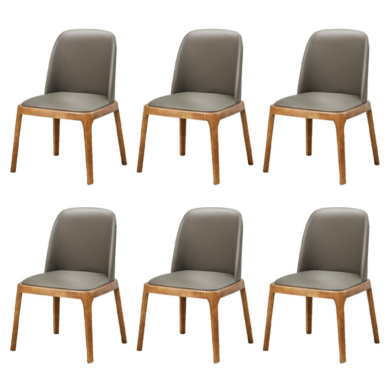 Scandinavian Style Wood Dining Chairs Dining Room Solid Back Armless Chair Light Gray 6 Piece Set Clearhalo ' kitchen&dining_furn' 'Dining Chairs' 'Dining Tables & Seating' 'dining_chair' 'furn' 'furn_dining_chair' 'Furniture' 'furniture_dining_chair' 'Kitchen & Dining Furniture' 'kitchen' 3704959