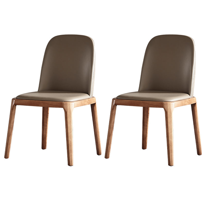 Scandinavian Style Wood Dining Chairs Dining Room Solid Back Armless Chair Khaki 2 Piece Set Clearhalo ' kitchen&dining_furn' 'Dining Chairs' 'Dining Tables & Seating' 'dining_chair' 'furn' 'furn_dining_chair' 'Furniture' 'furniture_dining_chair' 'Kitchen & Dining Furniture' 'kitchen' 3704963