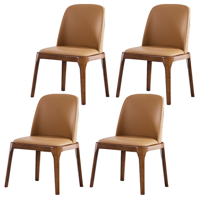 Scandinavian Style Wood Dining Chairs Dining Room Solid Back Armless Chair Dark Khaki 4 Piece Set Clearhalo ' kitchen&dining_furn' 'Dining Chairs' 'Dining Tables & Seating' 'dining_chair' 'furn' 'furn_dining_chair' 'Furniture' 'furniture_dining_chair' 'Kitchen & Dining Furniture' 'kitchen' 3704970