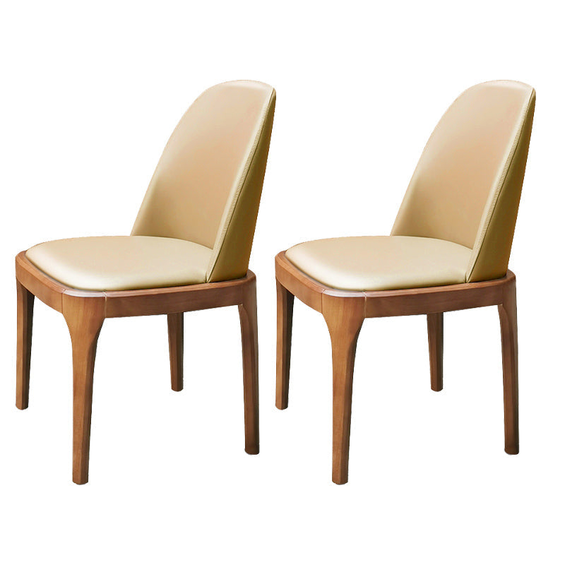 Scandinavian Style Wood Dining Chairs Dining Room Solid Back Armless Chair Light Khaki 2 Piece Set Clearhalo ' kitchen&dining_furn' 'Dining Chairs' 'Dining Tables & Seating' 'dining_chair' 'furn' 'furn_dining_chair' 'Furniture' 'furniture_dining_chair' 'Kitchen & Dining Furniture' 'kitchen' 3704972