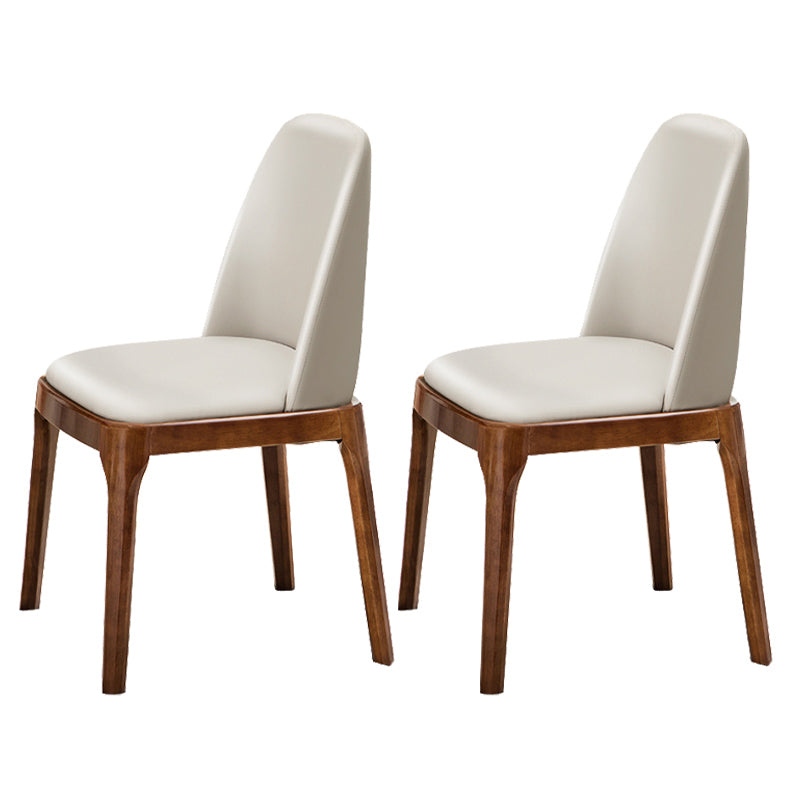 Scandinavian Style Wood Dining Chairs Dining Room Solid Back Armless Chair Off-White 2 Piece Set Clearhalo ' kitchen&dining_furn' 'Dining Chairs' 'Dining Tables & Seating' 'dining_chair' 'furn' 'furn_dining_chair' 'Furniture' 'furniture_dining_chair' 'Kitchen & Dining Furniture' 'kitchen' 3704975