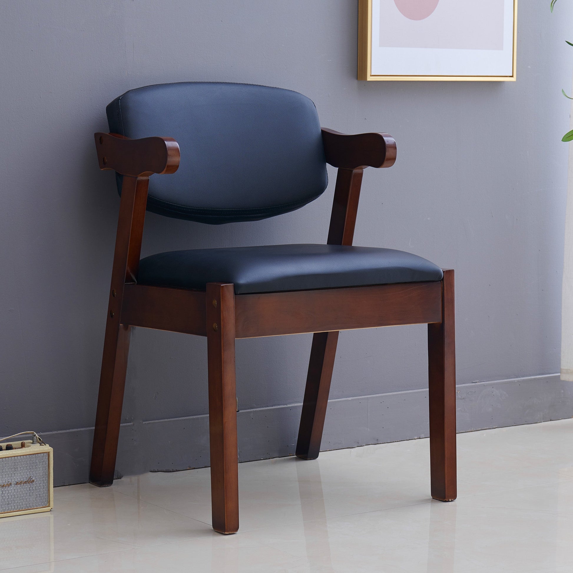 Contemporary Dining Arm Chair Open Back Side Chair with Wood Legs for Home Use Clearhalo ' kitchen&dining_furn' 'Dining Chairs' 'Dining Tables & Seating' 'dining_chair' 'furn' 'furn_dining_chair' 'Furniture' 'furniture_dining_chair' 'Kitchen & Dining Furniture' 'kitchen' 3704980
