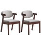 Contemporary Dining Arm Chair Open Back Side Chair with Wood Legs for Home Use Off-White 2 Piece Set Walnut Clearhalo ' kitchen&dining_furn' 'Dining Chairs' 'Dining Tables & Seating' 'dining_chair' 'furn' 'furn_dining_chair' 'Furniture' 'furniture_dining_chair' 'Kitchen & Dining Furniture' 'kitchen' 3704981